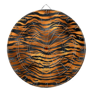 Glamorous Black Brown Tiger Stripes Animal Print Dartscheibe