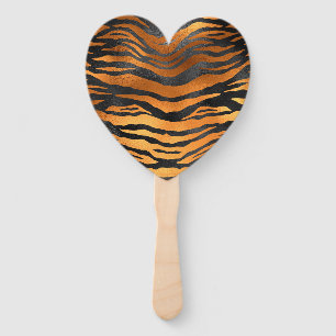 Glamorous Black Brown Tiger Stripes Animal Print Fächer
