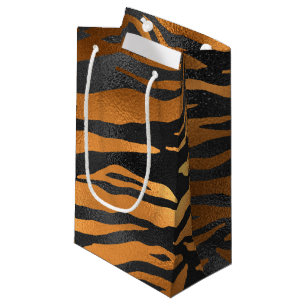 Glamorous Black Brown Tiger Stripes Animal Print Kleine Geschenktüte