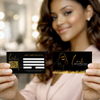 Glamorous Black & Gold Lash Tech Gift Certificate
