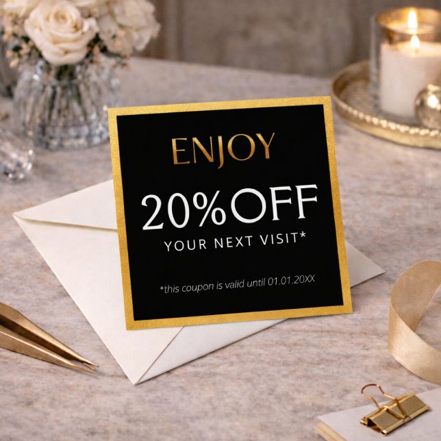 Glamorous Black & Gold Lash Tech  Rabattkarte (Von Creator hochgeladen)