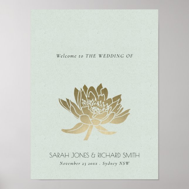 GLAMOROUS BLAUE SILVER LOTUS BLUMENWEDD POSTER (Vorne)