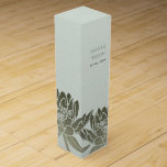 GLAMOROUS BLAUE SILVER LOTUS FLORAL MONOGRAMM Wein-Geschenkverpackung<br><div class="desc">Wenn Sie weitere Anpassungen oder andere passende Artikel benötigen,  kontaktieren Sie mich bitte unter yellowfebstudio@gmail.com</div>