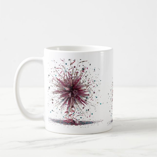 Glamorous Crystal Explosion Modern Black Classic  Kaffeetasse (Links)