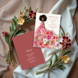 Glamorous Girl Lovely Pink Floral Bridal Shower Einladung