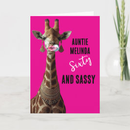 Glamorous Girraffe Sassy at 60 Birthday Card Karte