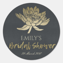 GLAMOROUS GOLD BLACK LOTUS FLORAL BRAUTPARTY