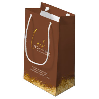 Glamorous Gold & Brown Lash Tech Kleine Geschenktüte