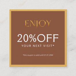 Glamorous Gold & Brown Lash Tech Rabattkarte