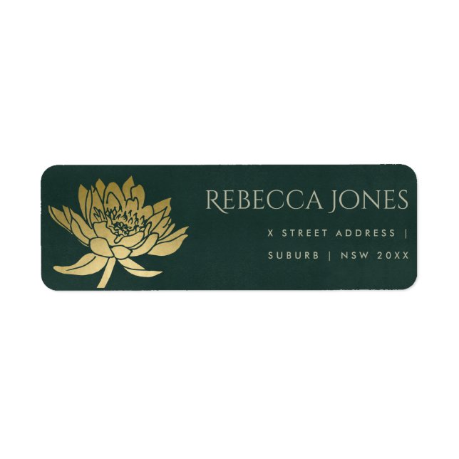 GLAMOROUS GOLD DARK GREEN LOTUS FLORAL ADRESSE (Vorne)