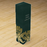 GLAMOROUS GOLD DARK GREEN LOTUS FLORAL MONOGRAMM Wein-Geschenkverpackung<br><div class="desc">Wenn Sie weitere Anpassungen oder andere passende Artikel benötigen,  kontaktieren Sie mich bitte unter yellowfebstudio@gmail.com</div>