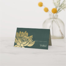 GLAMOROUS GOLD IMITATE DUNKEL GREEN LOTUS FLORAL