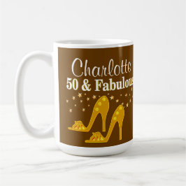 GLAMOROUS GOLD PERSONALISIERTE 50. GEBURTSTAG TASS KAFFEETASSE