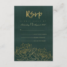 GLAMOROUS GOLK DARK GREEN LOTUS FLORAL UAWG