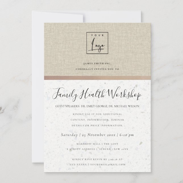 GLAMOROUS IMITATS GOLD SEMINAR CORPORATE TALKVERAN EINLADUNG (Vorderseite)