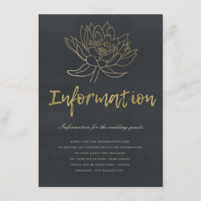 GLAMOROUS PALE GOLD BLUE BLACK LOTUS INFORMATION BEGLEITKARTE (Vorderseite)
