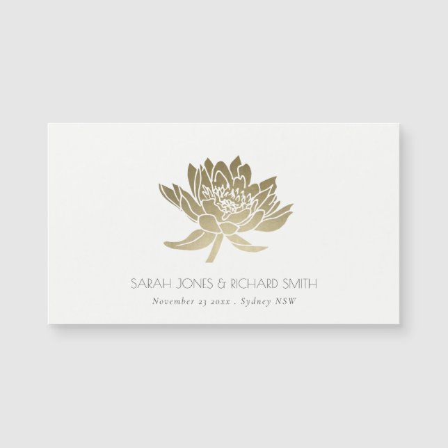 GLAMOROUS PALE GOLD WHLL FLORAL SAVE THE DATE MAGNETKARTE (Vorderseite)