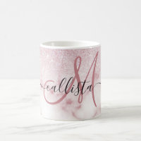 Glamorous Pink White Glitter Marble Gradient Schat