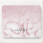 Glamorous Pink White Glitter Marble Gradient Schat Mousepad<br><div class="desc">Dieses elegante und mädchenhafte Design ist perfekt für die trendige und stilvolle Mode. Es verfügt über ein Imitat mit rosa funkelnd Glitzer ombre Farbverlauf auf einem rosa und weißen Marmorsteinmuster Hintergrund. Es ist glamourös, elegant, luxuriös, modern und elegant. ***WICHTIGE HINWEIS FÜR DESIGN: Für individuelle Designanfragen, wie z.B. passende Produktanfragen, Farbänderungen,...</div>