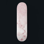 Glamorous Pink White Glitter Marble Gradient Schat Skateboard<br><div class="desc">Dieses elegante und mädchenhafte Design ist perfekt für die trendige und stilvolle Mode. Es verfügt über ein Imitat mit rosa funkelnd Glitzer ombre Farbverlauf auf einem rosa und weißen Marmorsteinmuster Hintergrund. Es ist glamourös, elegant, luxuriös, modern und elegant. ***WICHTIGE HINWEIS FÜR DESIGN: Für individuelle Designanfragen, wie z.B. passende Produktanfragen, Farbänderungen,...</div>