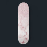 Glamorous Pink White Glitter Marble Gradient Schat Skateboard<br><div class="desc">Dieses elegante und mädchenhafte Design ist perfekt für die trendige und stilvolle Mode. Es verfügt über ein Imitat mit rosa funkelnd Glitzer ombre Farbverlauf auf einem rosa und weißen Marmorsteinmuster Hintergrund. Es ist glamourös, elegant, luxuriös, modern und elegant. ***WICHTIGE HINWEIS FÜR DESIGN: Für individuelle Designanfragen, wie z.B. passende Produktanfragen, Farbänderungen,...</div>