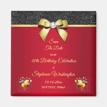 Glamorous Romantic Elegance Birthday Save the Date