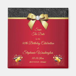 Glamorous Romantic Elegance Birthday Save the Date Magnet