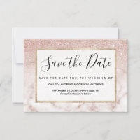 Glamorous Rose Gold White Glitter Marble Gradient