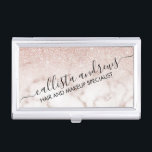 Glamorous Rose Gold White Glitter Marble Gradient Visitenkarten Dose<br><div class="desc">Dieses elegante und mädchenhafte Design ist perfekt für die trendige und stilvolle Mode. Es verfügt über ein Imitat gedruckt Rose Gold funkelnd Glitzer ombre Farbverlauf auf einer Rose rosa und weiß Marmor Stein Muster Hintergrund. Es ist glamourös, elegant, luxuriös, modern und elegant. ***WICHTIGE HINWEIS FÜR DESIGN: Für individuelle Designanfragen, wie...</div>
