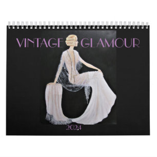 GLAMOROUS VINTAGE LADIES CALENDAR, 2024 CALENDRIER