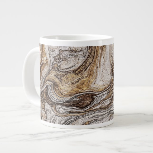 Glamour 001 flüssige Brauntöne Jumbo-Tasse (Vorderseite Links)