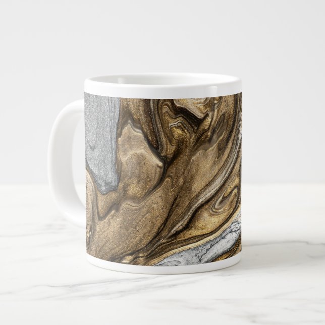 Glamour 002 flüssige Brauntöne Riesenkaffee Tasse (Vorderseite Links)