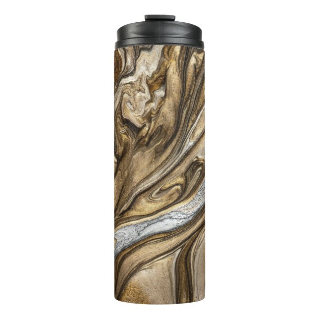 Glamour 002 flüssige Brauntöne Thermosbecher (Vorderseite)