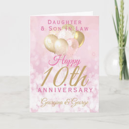 Glamour 10. Hochzeit Jubiläum Daughter Son Karte