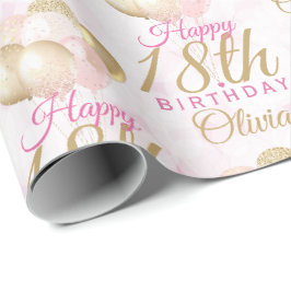 Glamour 18. Geburtstagsballon Geschenkpapier