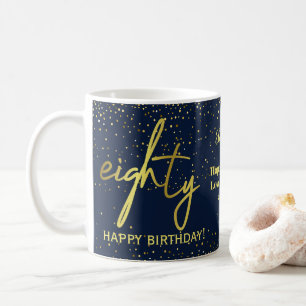 Glamour 80. Geburtstag Navy Gold Kaffeetasse