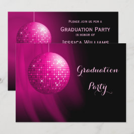 Glamour Abschluss Pink Party Diskothek Ball Einladung