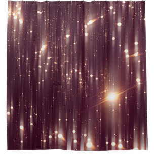 Glamour abstrakte rosa Lichter mit Glitzer Duschvorhang