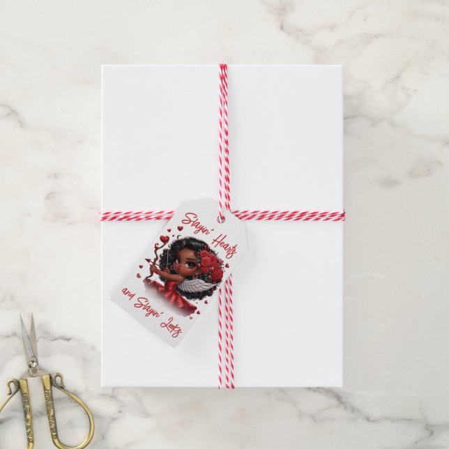Glamour African American Cupid Geschenkanhänger (Mit Garn)