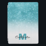 Glamour Aqua Blue Glitzer Sequin Ombre Monogram iPad Pro Hülle<br><div class="desc">Dieses elegante und glamouröse Design ist perfekt für die trendige und stilvolle Frau. Es zeigt ein Imitat, das funkelnd aqua-blaue Glitzer-Sequenzer und weißes Ober-Farbverlauf gedruckt hat. Es ist modern, mädchenhaft, hübsch und cool. Passen Sie dieses Design einfach mit Ihrem eigenen personalisierten Monogramm Familiennamen und/oder Initialnamen an. ***WICHTIGE HINWEIS FÜR DESIGN:...</div>