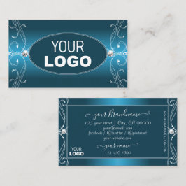 Glamour Aquamarin Blue Verziert Sparkle Jewels Log Visitenkarte