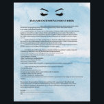 Glamour Azure EYELASH EXTENSION CONSENT FORMULAR Flyer<br><div class="desc">Eyelash Extensions Consent Formulare sind perfekt für Ihr Lash Extension Geschäft. Dieses moderne und ausgeklügelte Konsensformular bietet eine glamouröse, minimalistische Illustration der Wimpern einer Frau, einen Titel und einen Block, wo Sie alle Ihre Einwilligungsinformationen in einem luxuriösen Aquarelllicht blau-azure Hintergrund einfügen können. Brauchst du Hilfe? Bitte schicken Sie mir eine...</div>