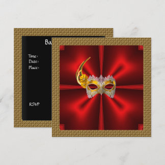 Glamour Ball Einladung Elegantes Rotes Gold