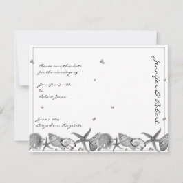 Glamour Beach in Silver Save the Date Card