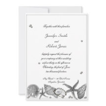 Glamour Beach in Silver Wedding Einladung