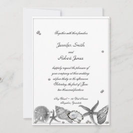 Glamour Beach in Silver Wedding Einladung