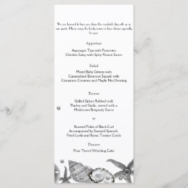 Glamour Beach in Silver Wedding Menu Menükarte