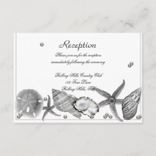 Glamour Beach in Silver Wedding Reception Begleitkarte
