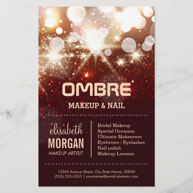 Glamour Beauty - Stilvolle Gold Glitzer Glitzern Flyer (Vorne)