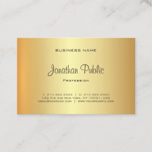 Glamour Beruflich Gold Aussehen Elegant Moderne Visitenkarte